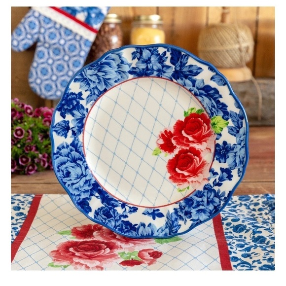 New Set of Two Pioneer Woman Heritage Set of Two Floral Dinner Plates - Picture 1 of 3
